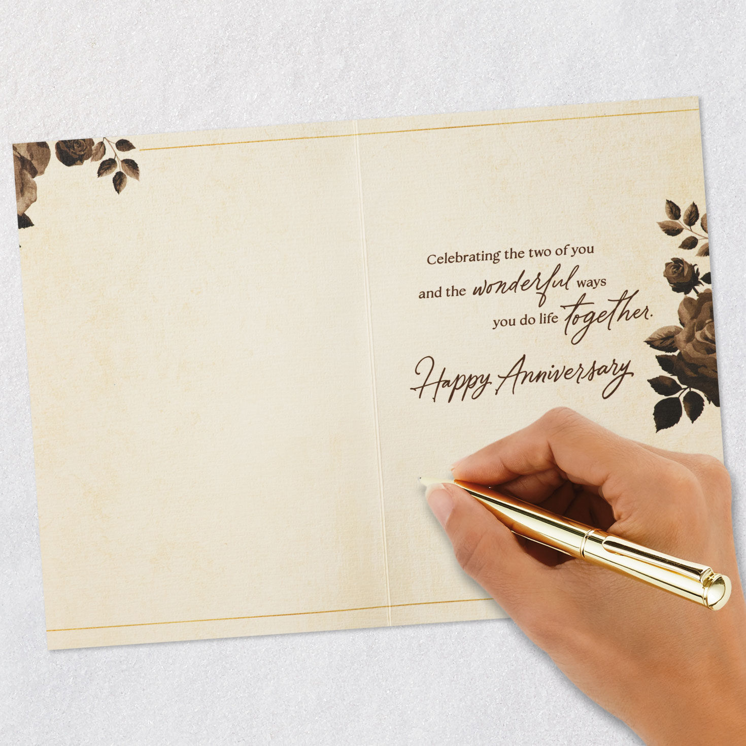 Ribbon and Seal Anniversary Card for Couple Signing card image number 6