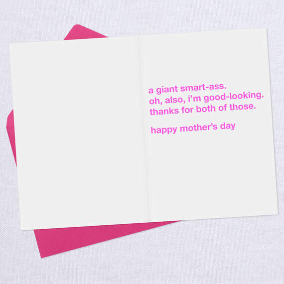 Smart-Ass Compliments Mother's Day Card for Mom, , large image number 3