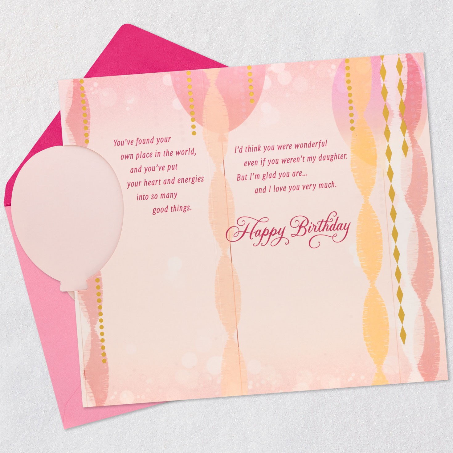 Balloons and Streamers Daughter Birthday Card  image number 5