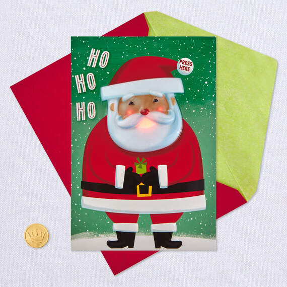 Jolly Santa Musical Christmas Card With Light, , large image number 5