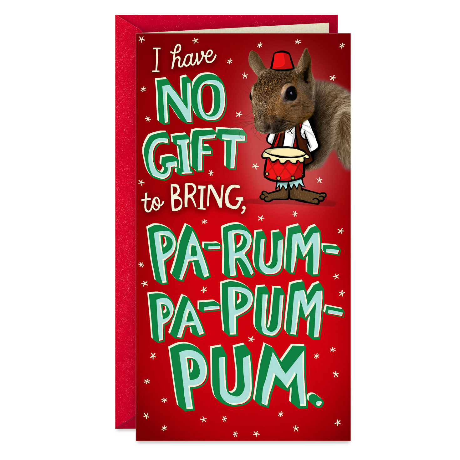 No Gift to Bring Pa-Rum-Pa-Pum-Pum Funny Pop-Up Money-Holder Christmas Card