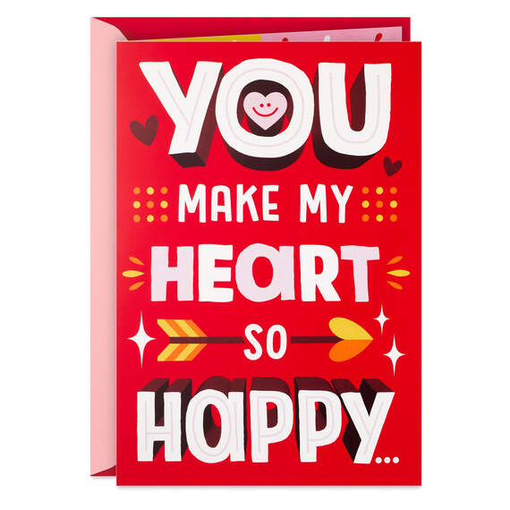 You Make My Heart Happy Musical Valentine's Day Card With Light