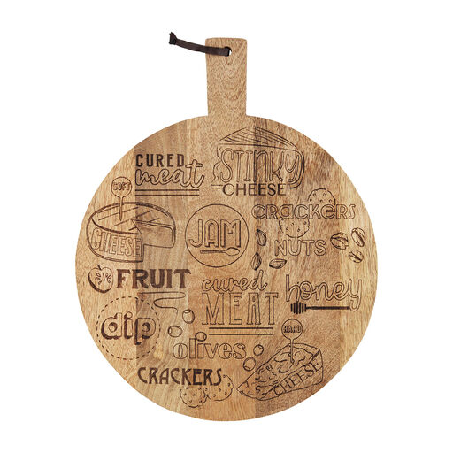 Mud Pie Lazy Susan Wood Charcuterie Board, 