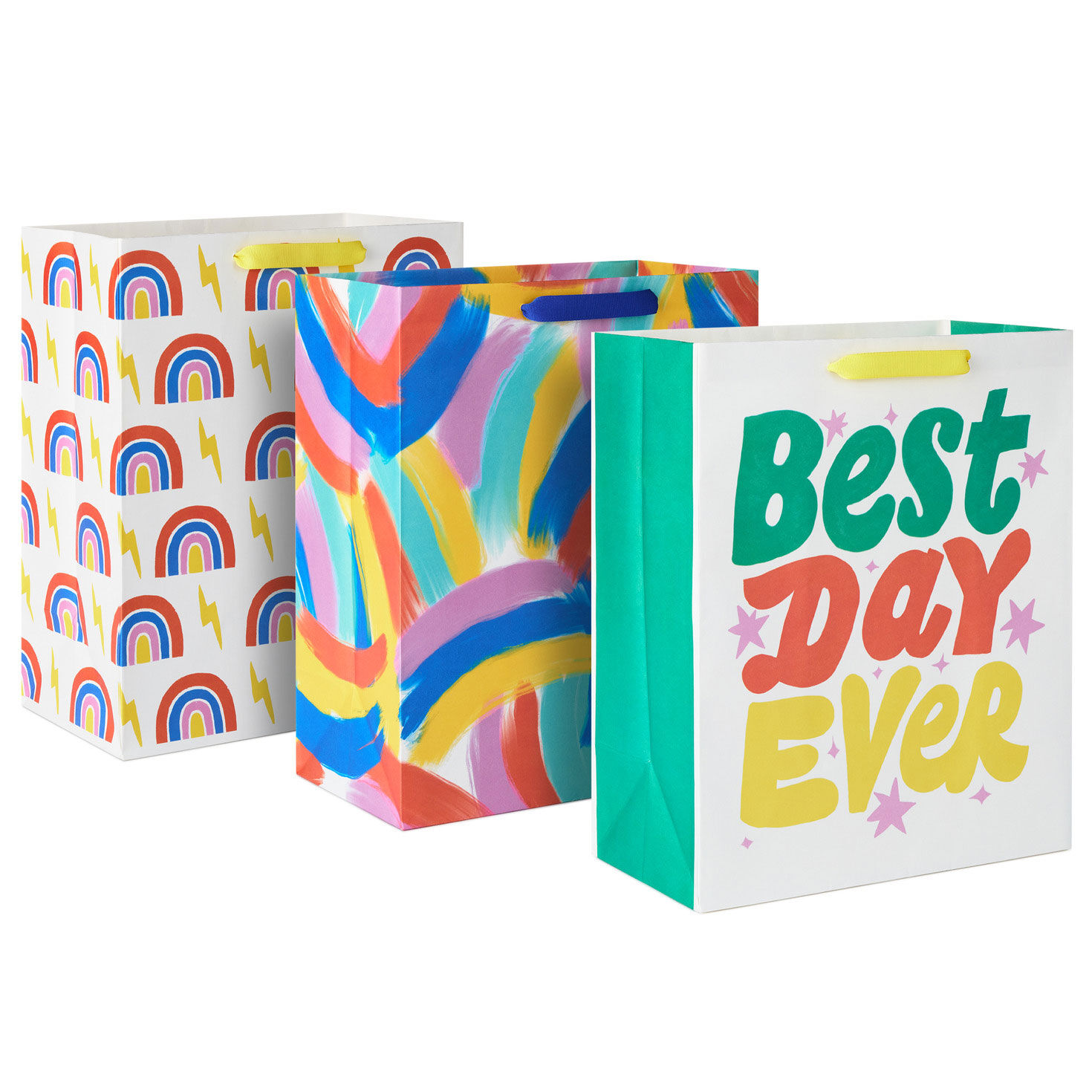 13" Best Day Ever 3-Pack Assorted Large Birthday Gift Bag Bundle
