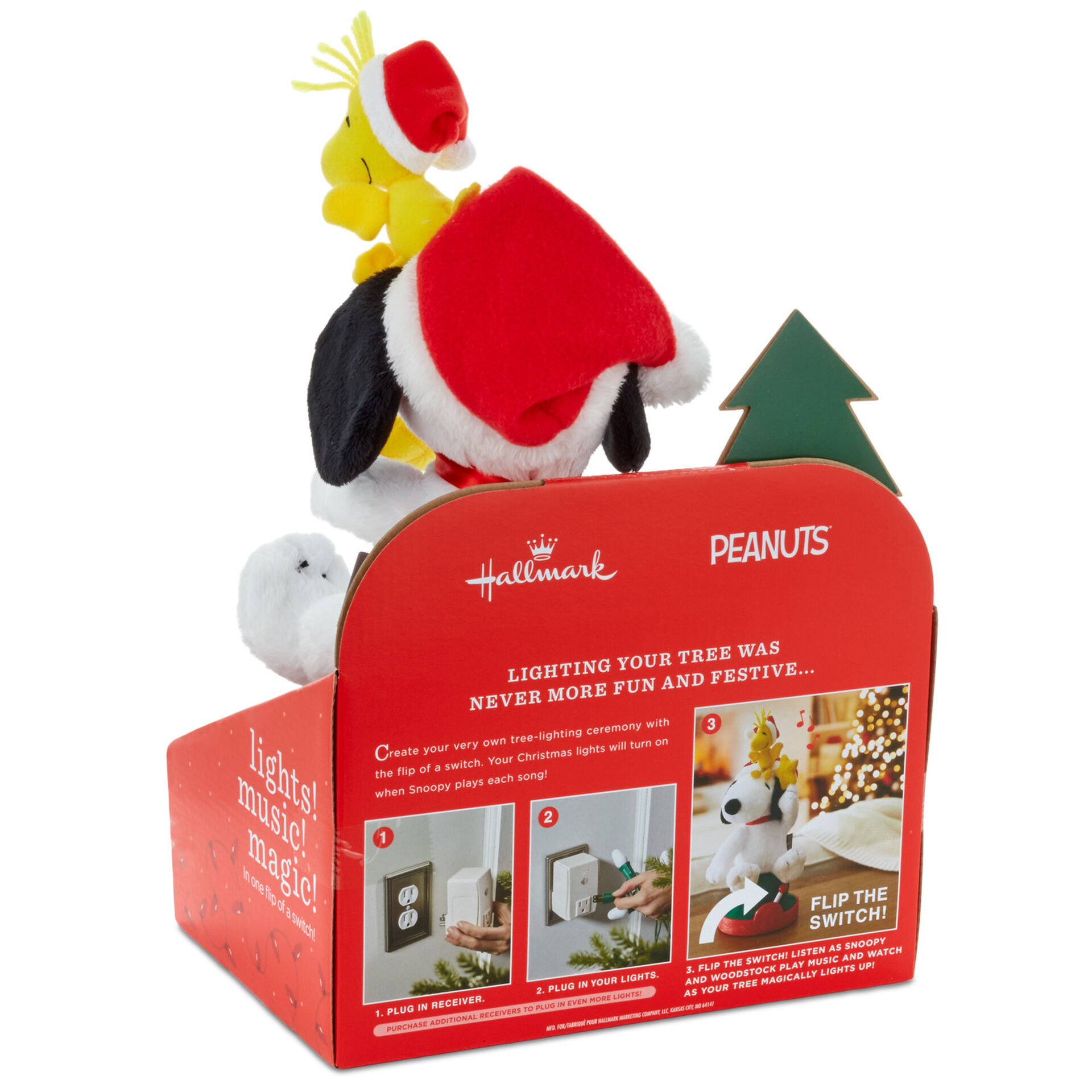Hallmark Peanuts Snoopy Musical Christmas Tree-Lighting Plush