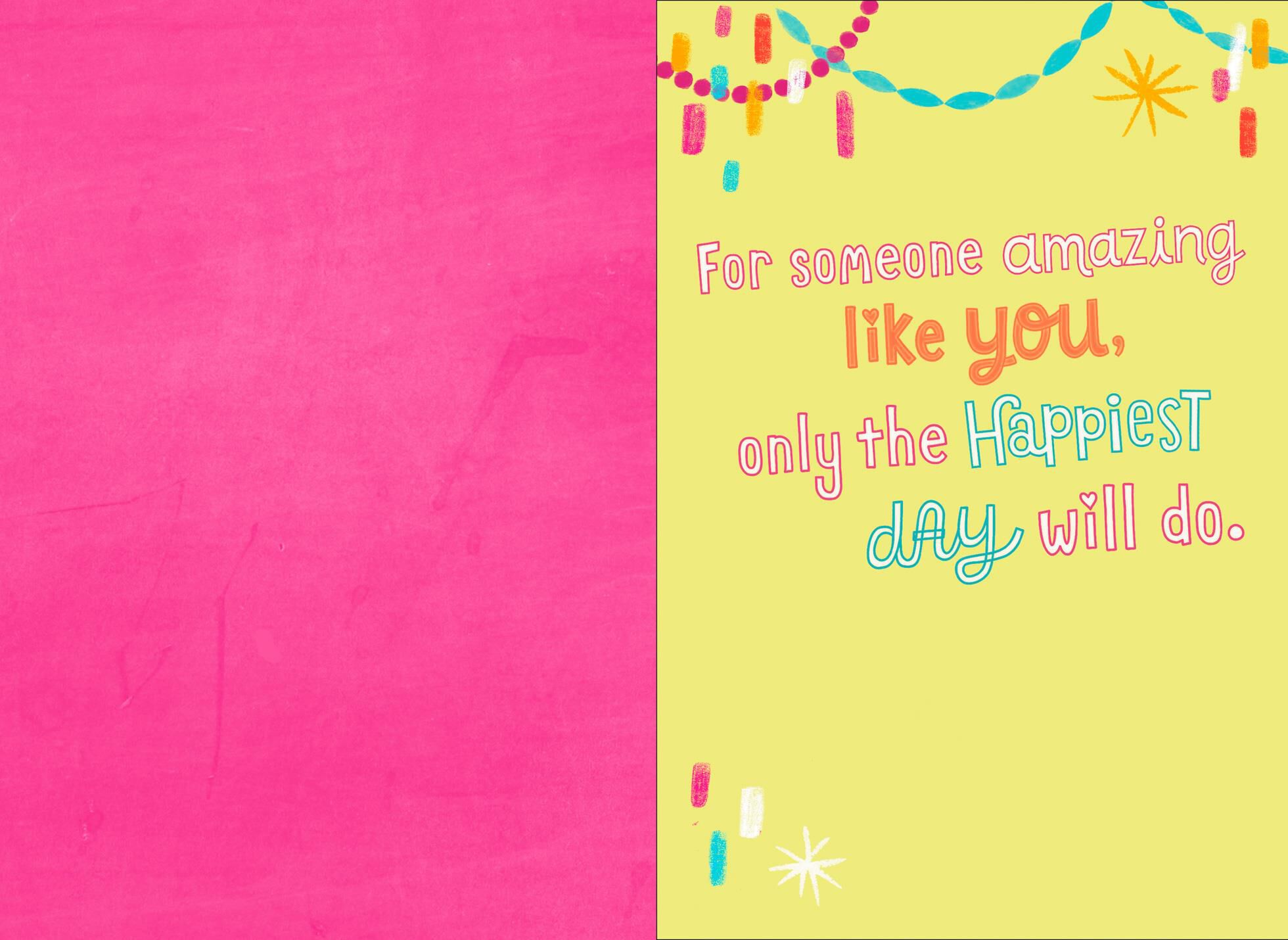 Foil Streamers Musical Birthday Card for Girl