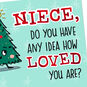 Lights and Tree Pun Funny Christmas Card for Niece Card Front Detail image number 3