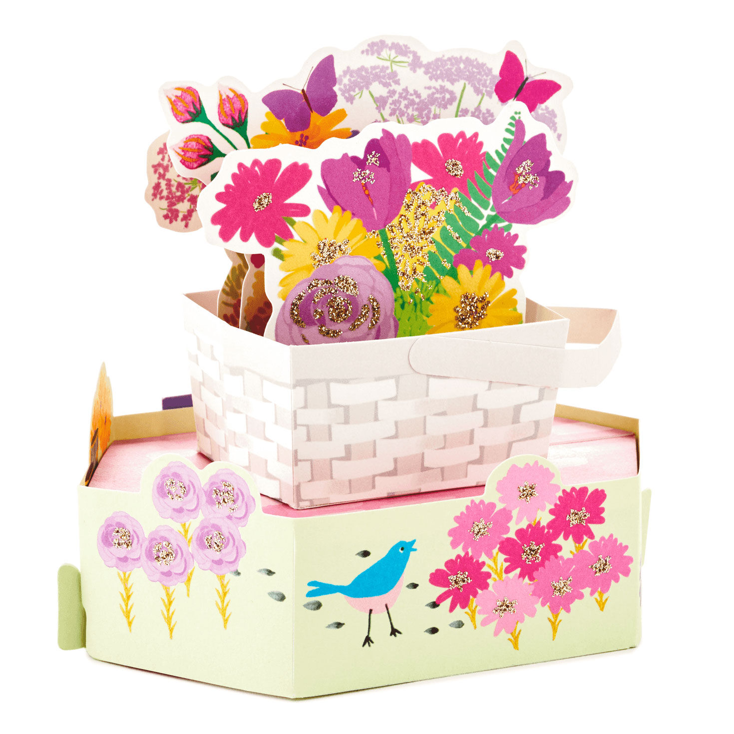 Flower Basket Pop Up Mother's Day Card for Grandma back image number 2