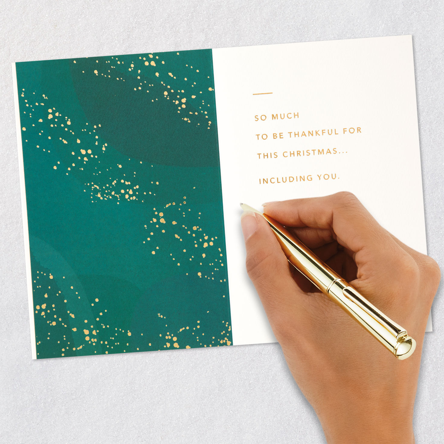 Watercolor Evergreen Trees Christmas Card signing card image number 6