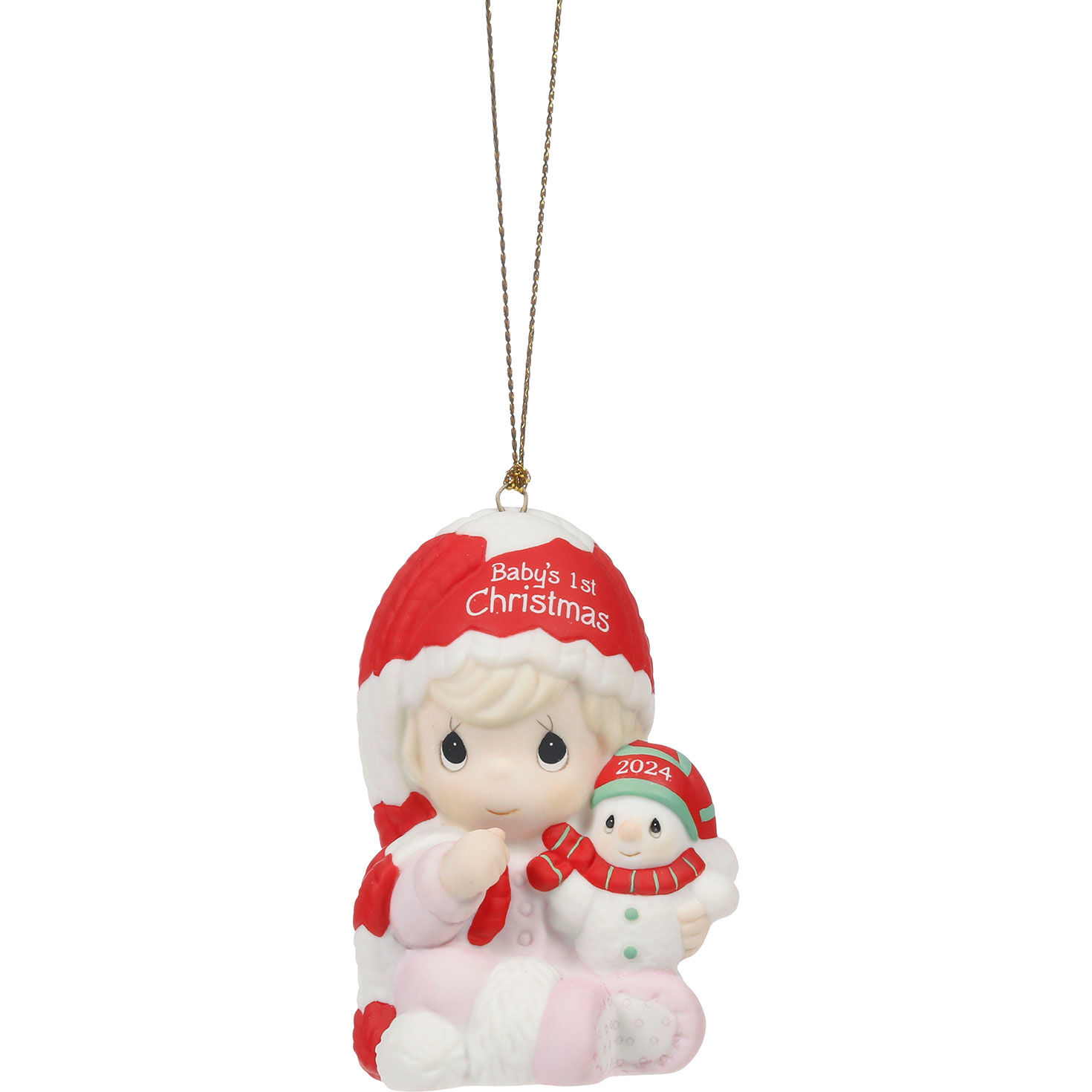 Precious Moments Baby's First Christmas 2024 Dated Girl Ornament, 2.8"