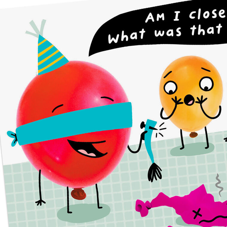 Colorful Balloon Cartoon Funny Birthday Card Card Front Detail image number 4