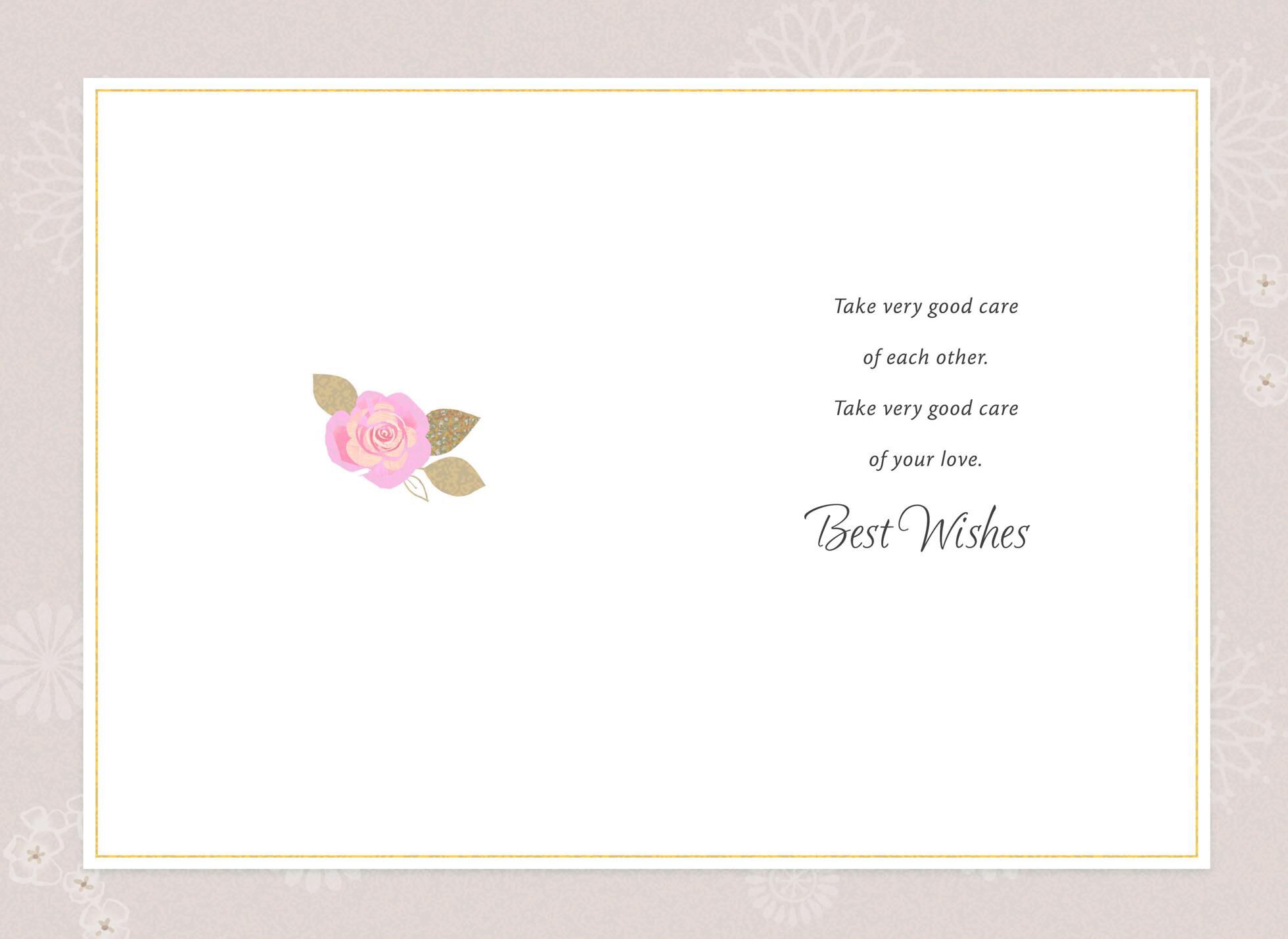 Rings, Ribbon and Flowers Wedding Card