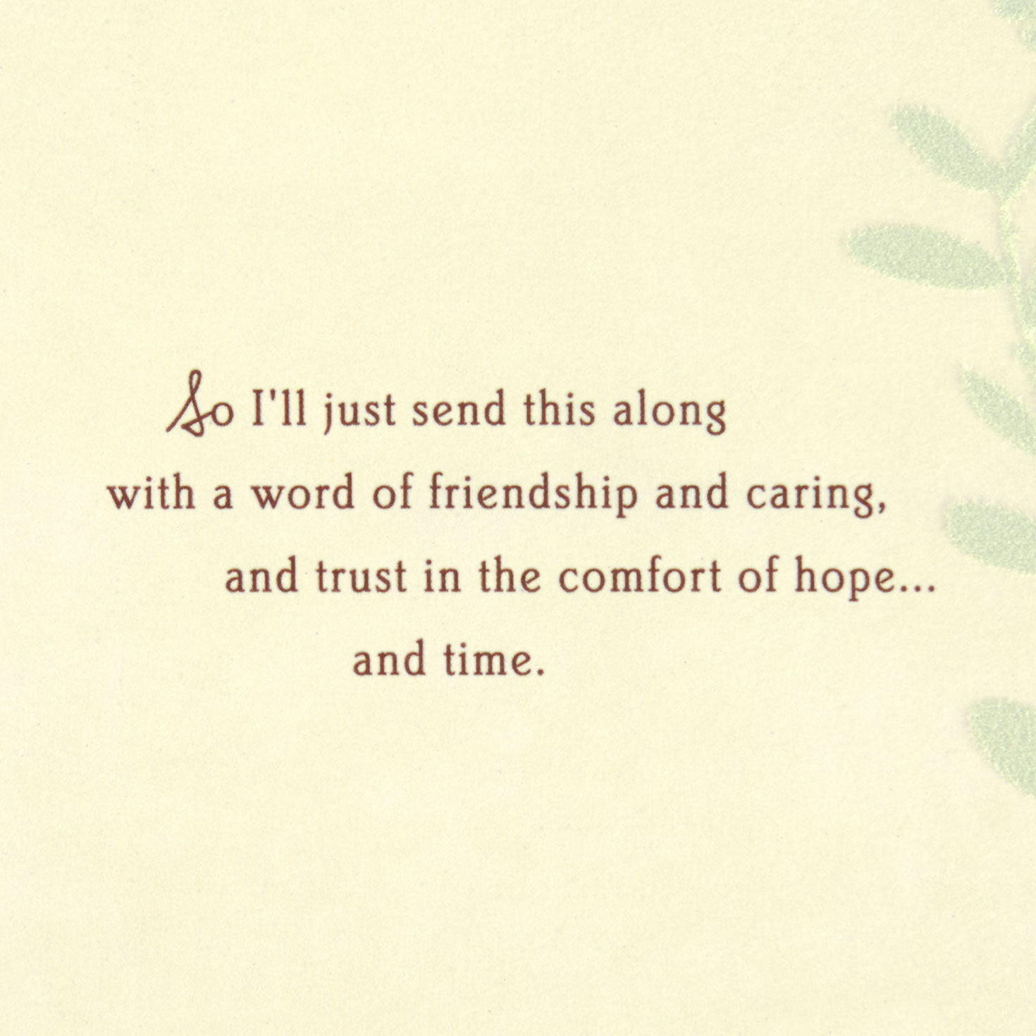 Wildflower and Leaves Sympathy Card Sentiment image number 3