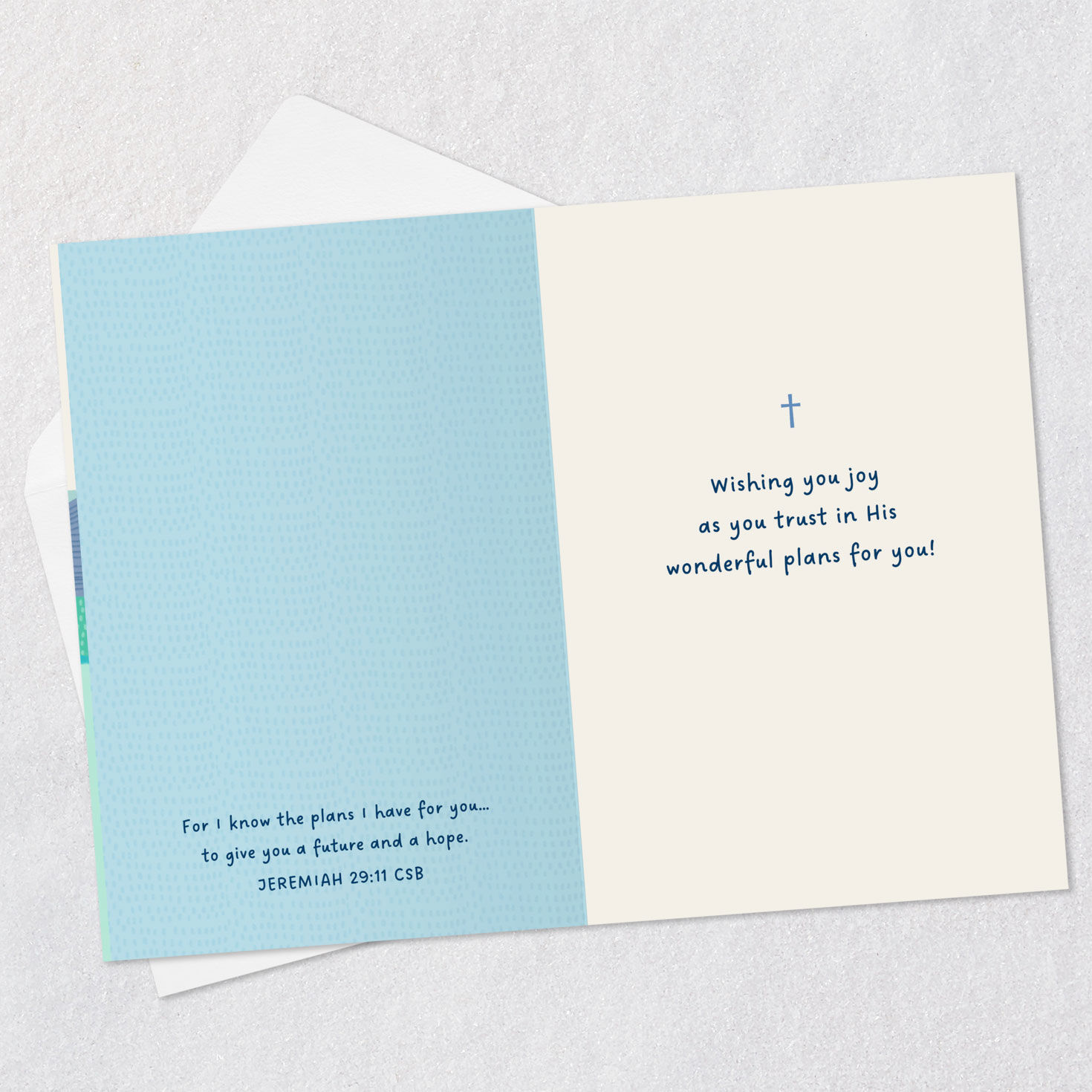 White Church on Blue Hill Confirmation Card Open card with envelope image number 4