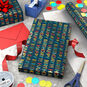 All-Caps Happy Birthday on Navy Wrapping Paper Roll, 20 sq. ft., , large image number 3