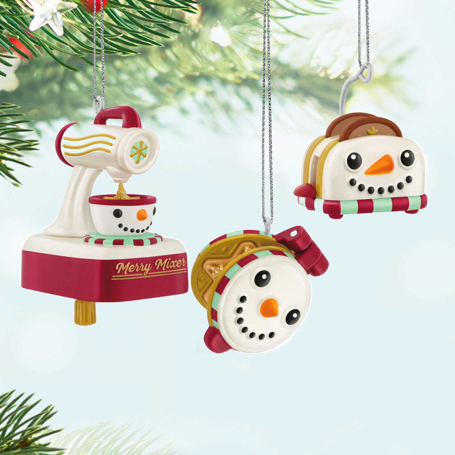 3 Mini Kitchen Appliances Keepsake Ornaments hanging on tree image number 2