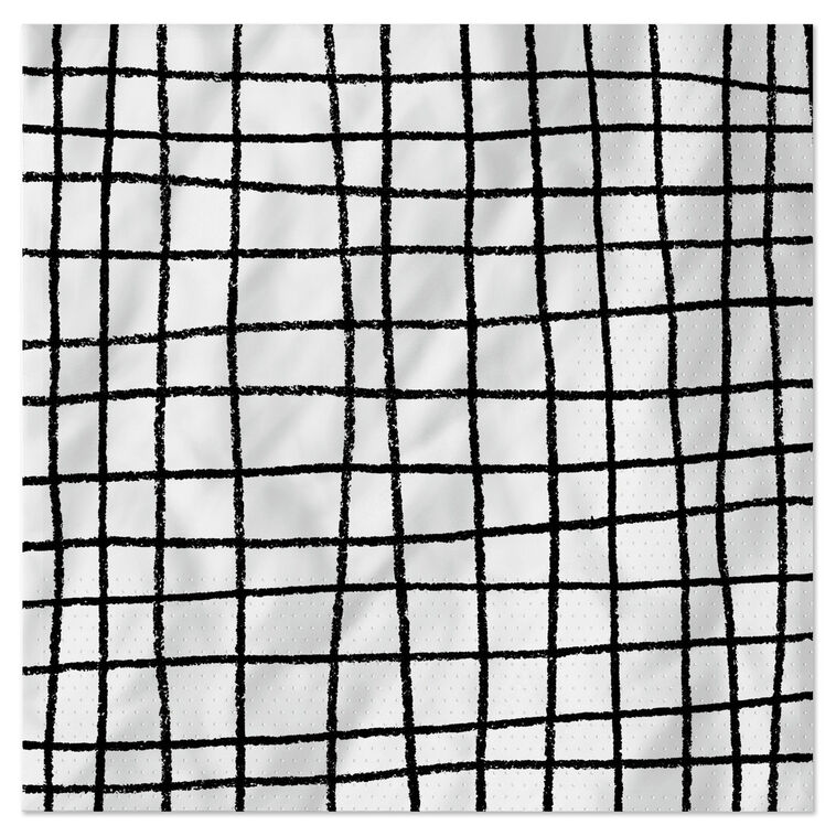 Black and White Grid Dinner Napkins, Set of 16
