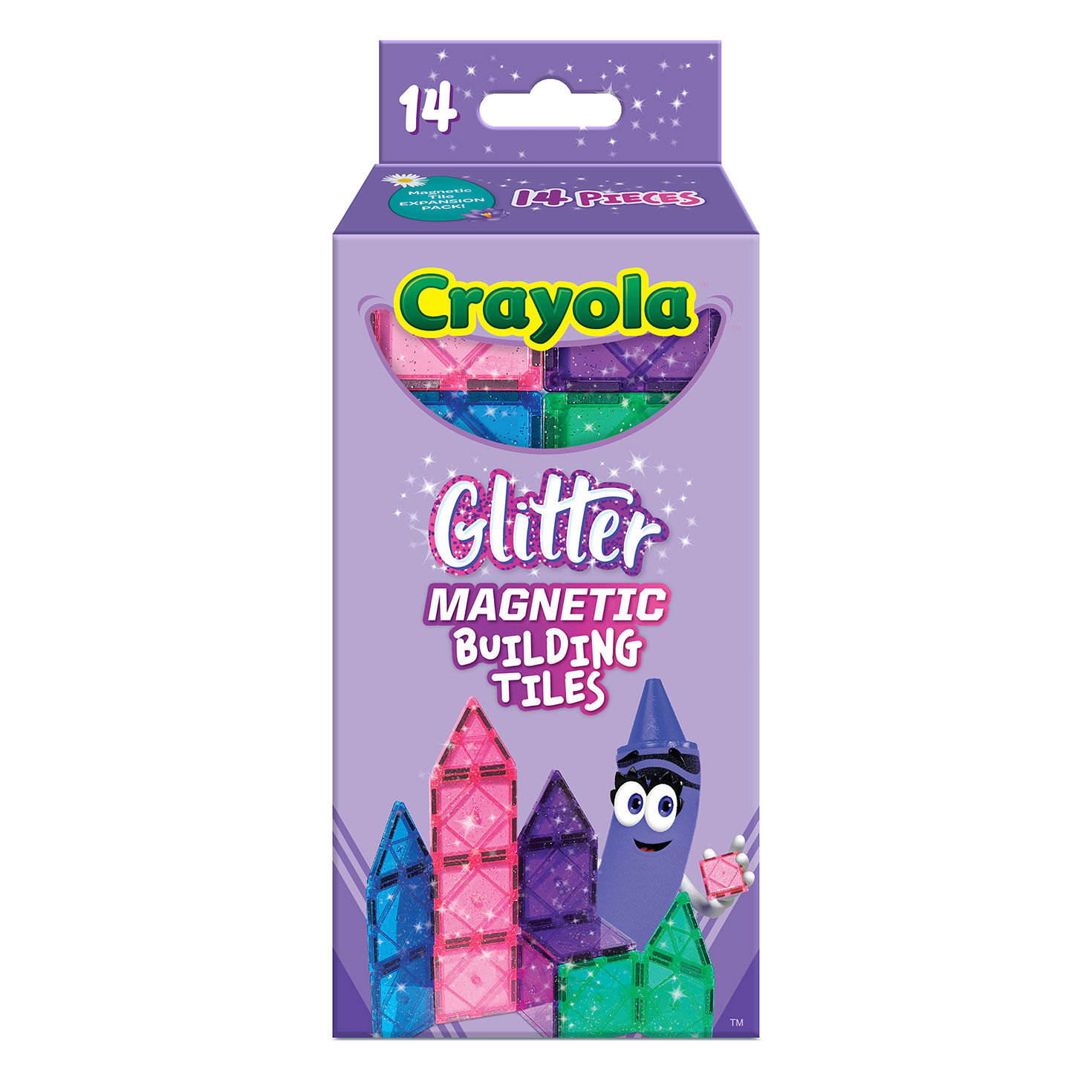 Crayola Glitter Magnetic Tiles Set, 14 pieces, , large image number 1