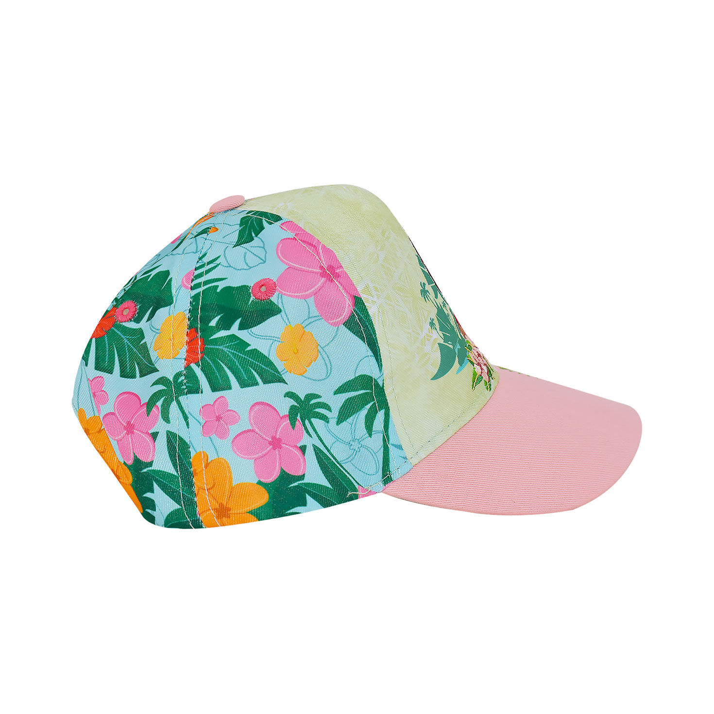Floral Moana Youth Baseball Cap With Pink Bill side image number 3