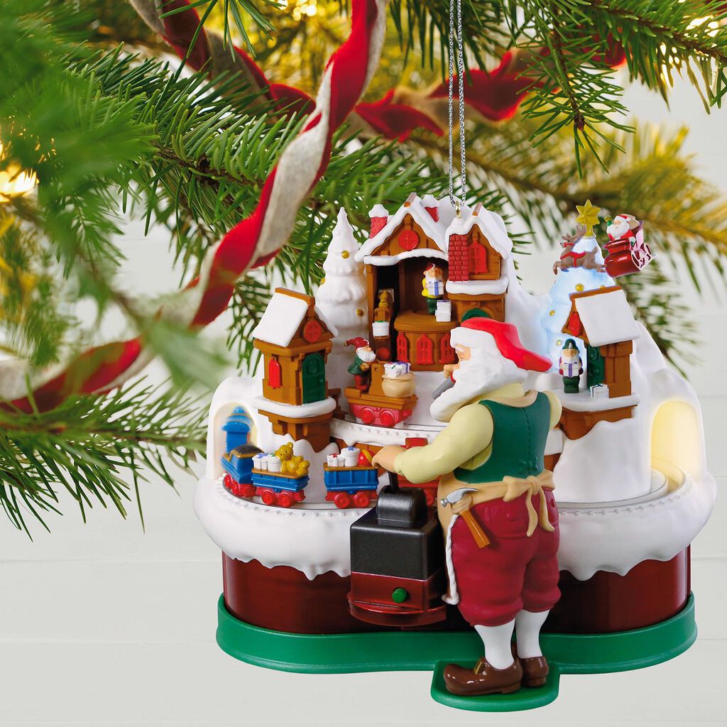 Santa's Magic Train Musical Ornament With Light and Motion Keepsake