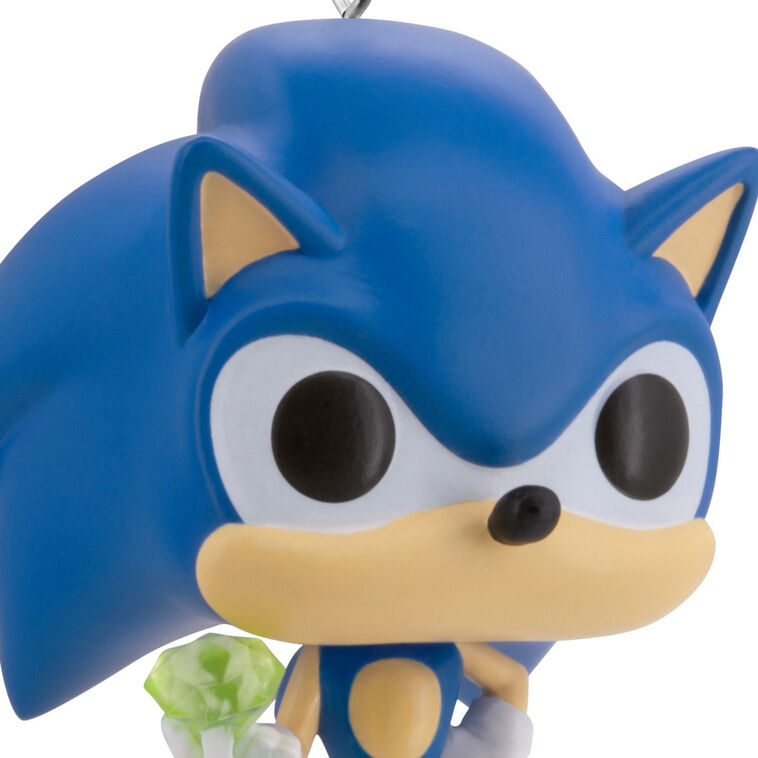 Sonic With Emerald Funko Christmas Ornament closeup view image number 5