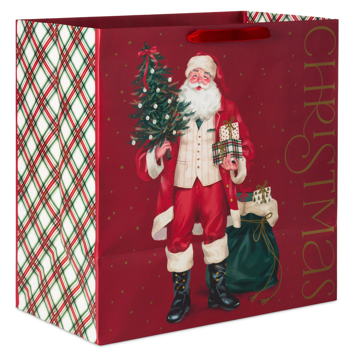 Smiling Santa Extra-Deep Christmas Gift Bag back image number 6