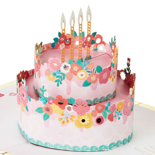 Every Good Thing Floral Cake 3D Pop-Up Birthday Card, 