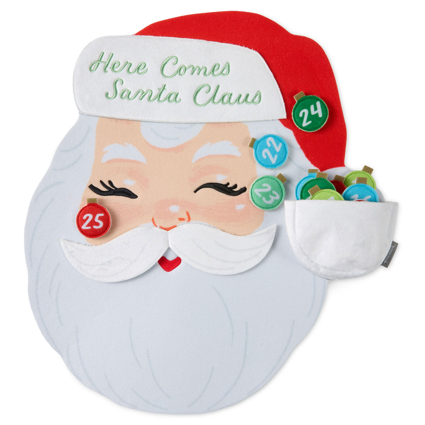 Santa Face Countdown to Christmas Wall Decor front without ornaments image number 3