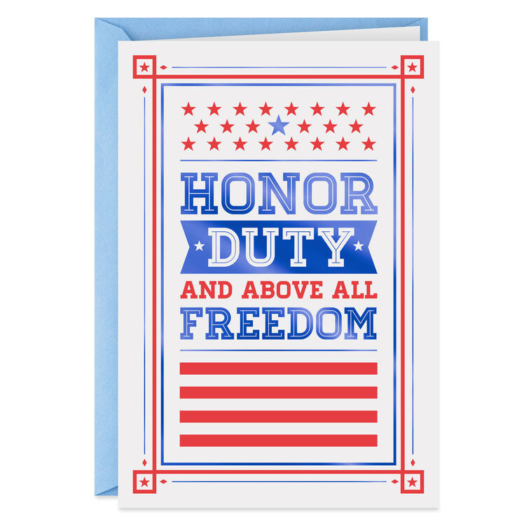 Grateful for Your Service Stars and Stripes Veterans Day Card