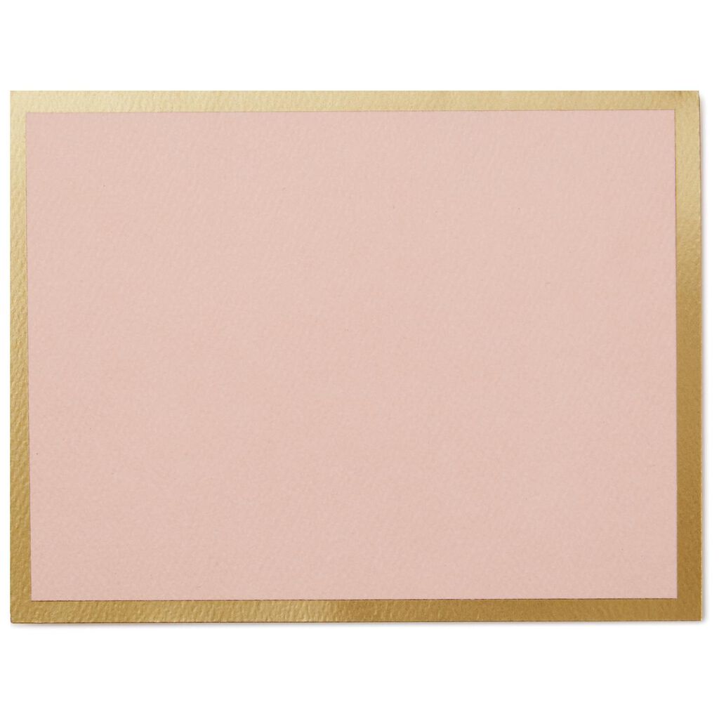 light pink with gold border blank note cards pack of 10 note