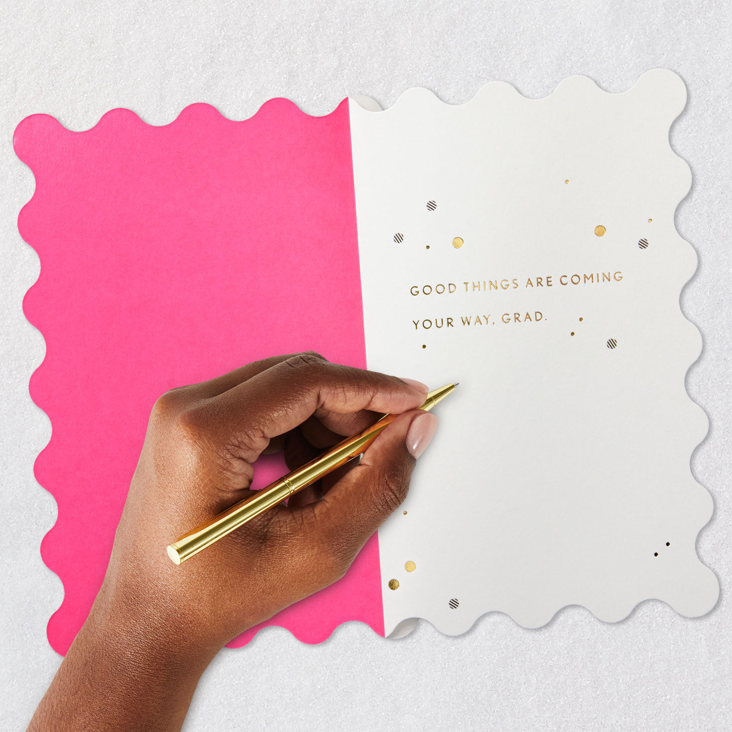 Neon Pink and Gold 2026 Graduation Card Signing card image number 6