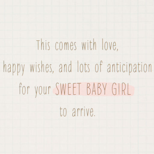 Showered With Love New Baby Girl Card, 
