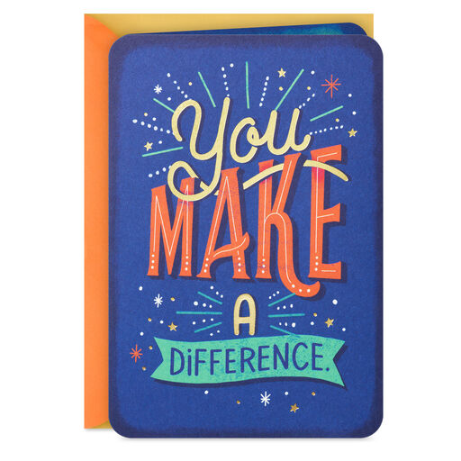 You Make a Difference Thank You Card for Teacher, 