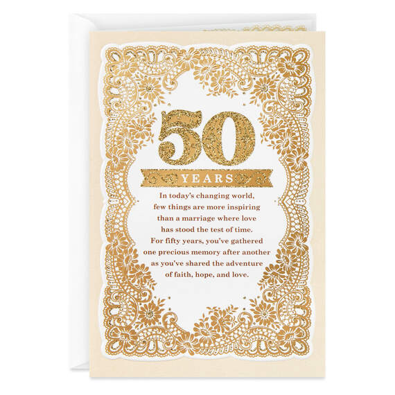 The Beauty of God's Gift Religious 50th Anniversary Card, , large image number 1
