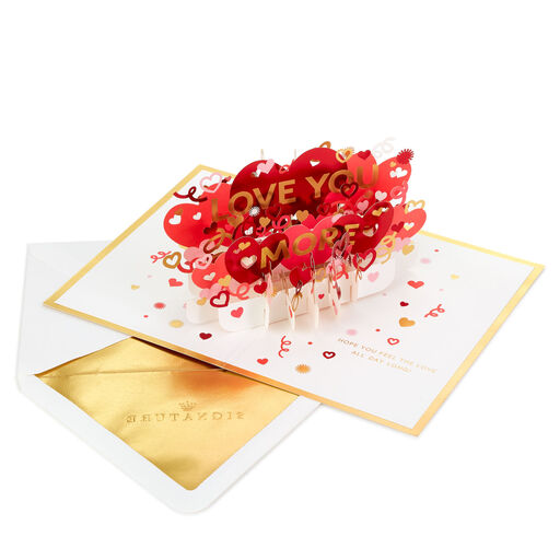 Love You More 3D Pop-Up Love Card, 
