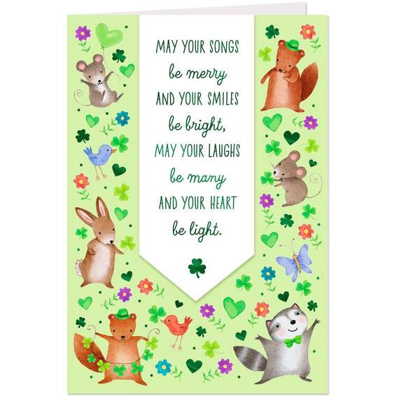 Cute Animals and Shamrocks St. Patrick's Day Cards, Pack of 10, , large image number 1
