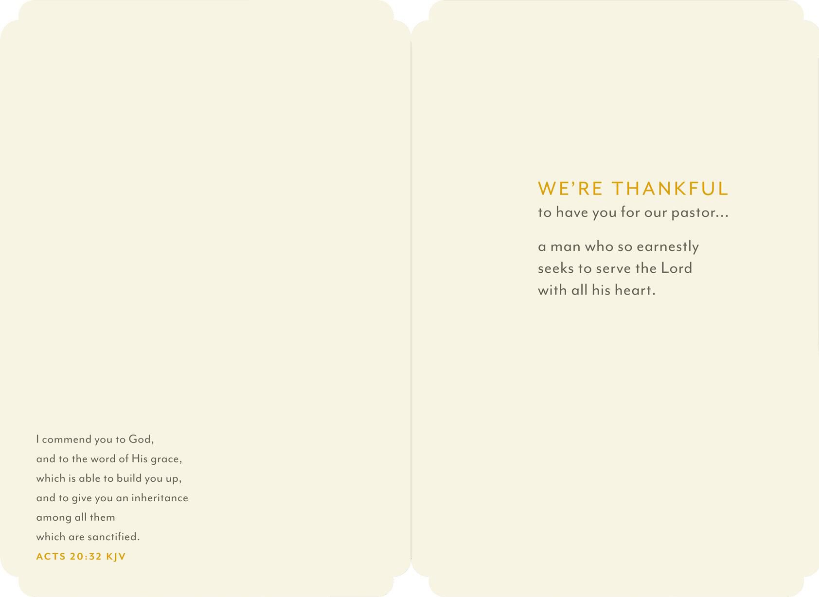 Thankful for You Pastor Appreciation Card