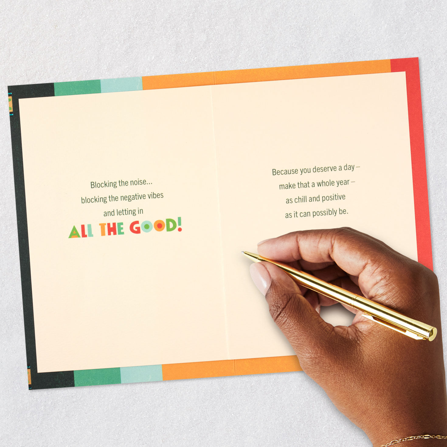 Colorful Patterned Letters Birthday Card Signing card image number 8