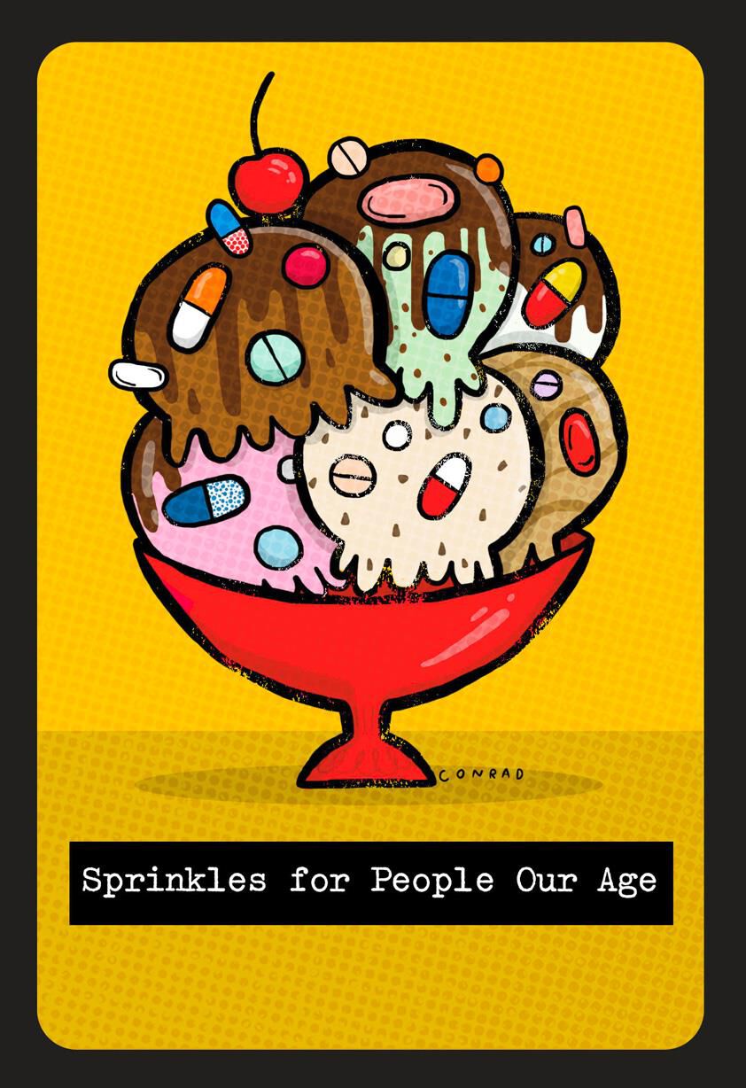 Old Age Ice Cream Sprinkles Funny Birthday Card