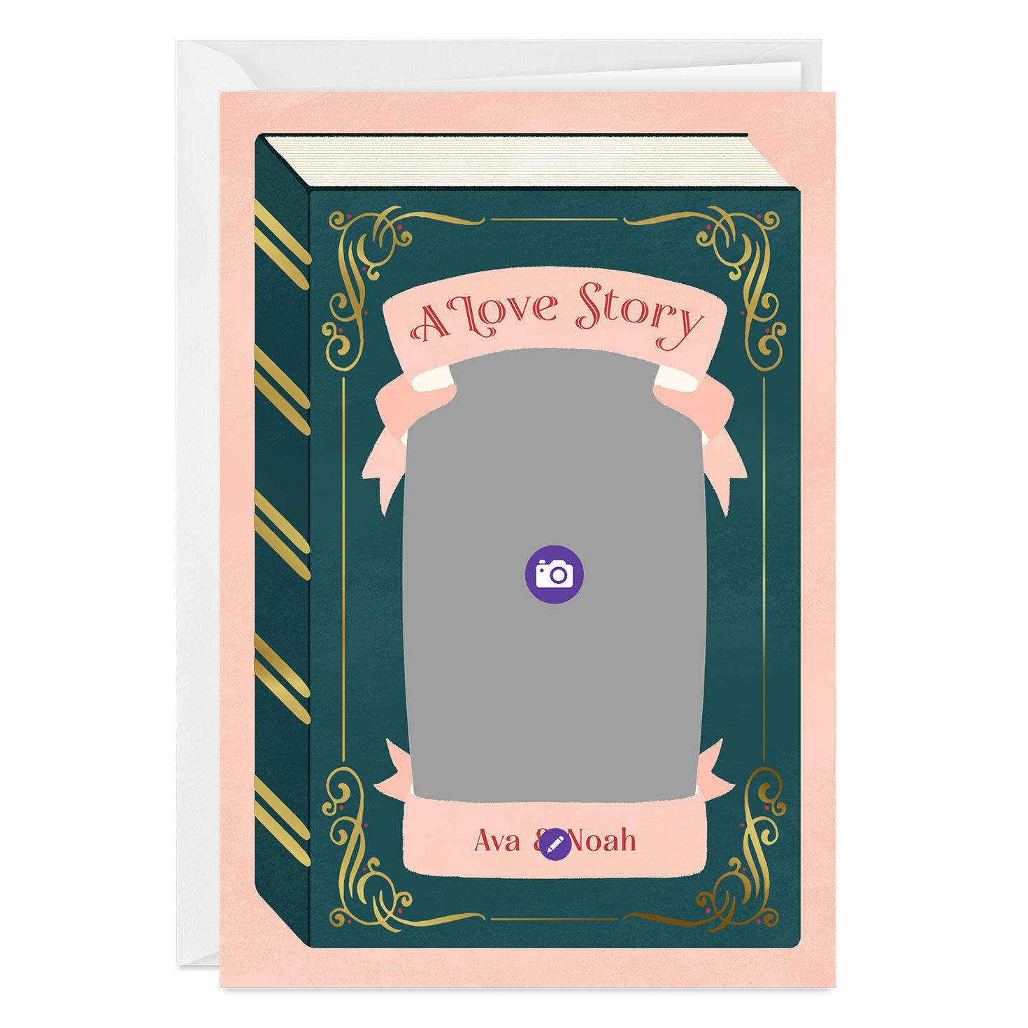 A Love Story Book Personalized Love Card Card Front indicating personalization image number 3
