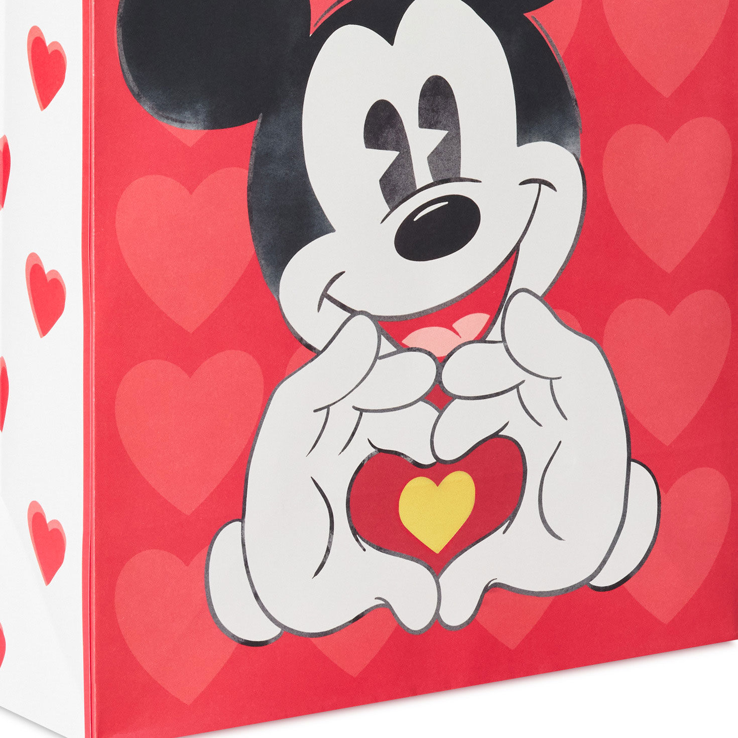 Disney Mickey Mouse Heart Hands on Red Gift Bag front detail image number 5