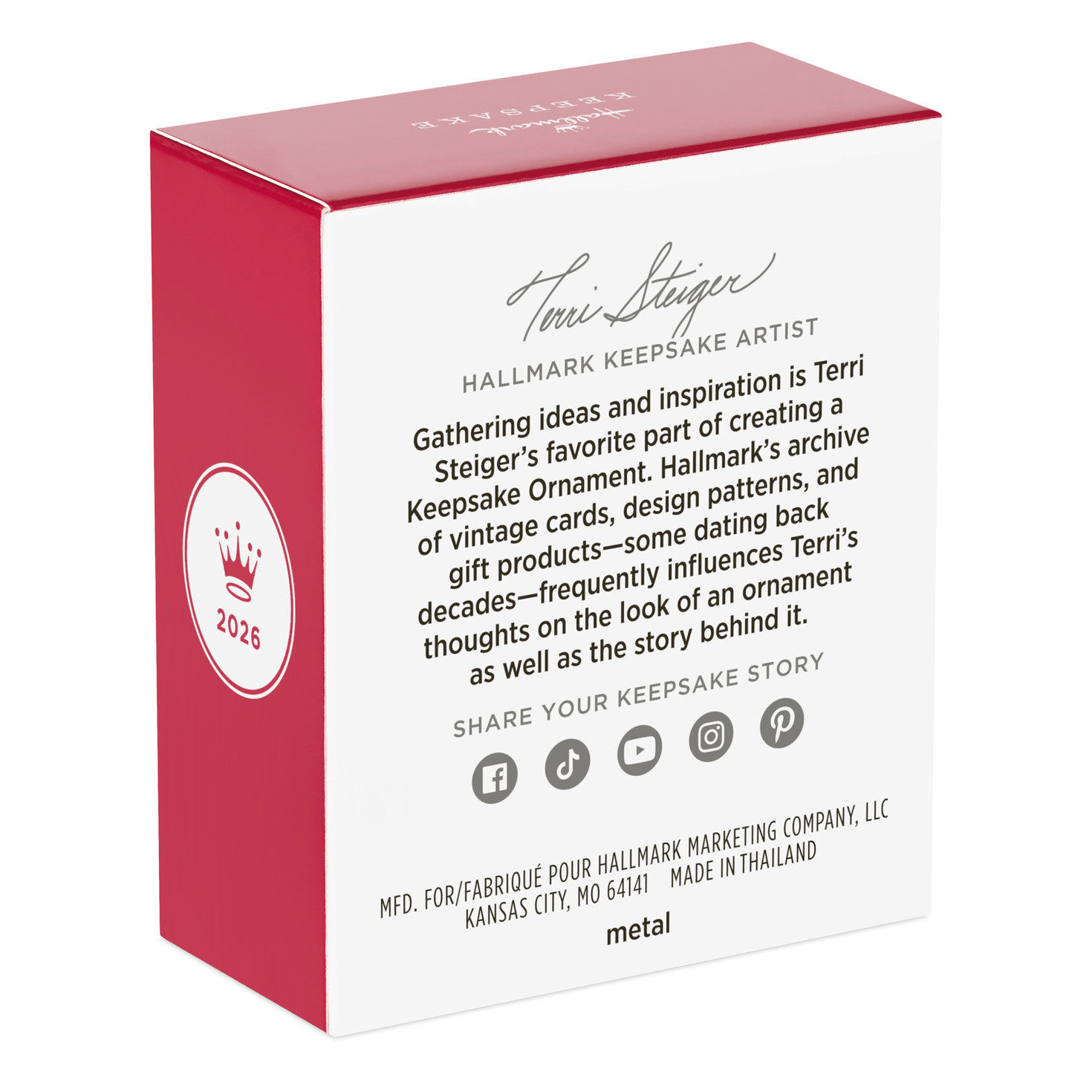 Pink and Blue Butterfly Keepsake Ornament package back image number 8