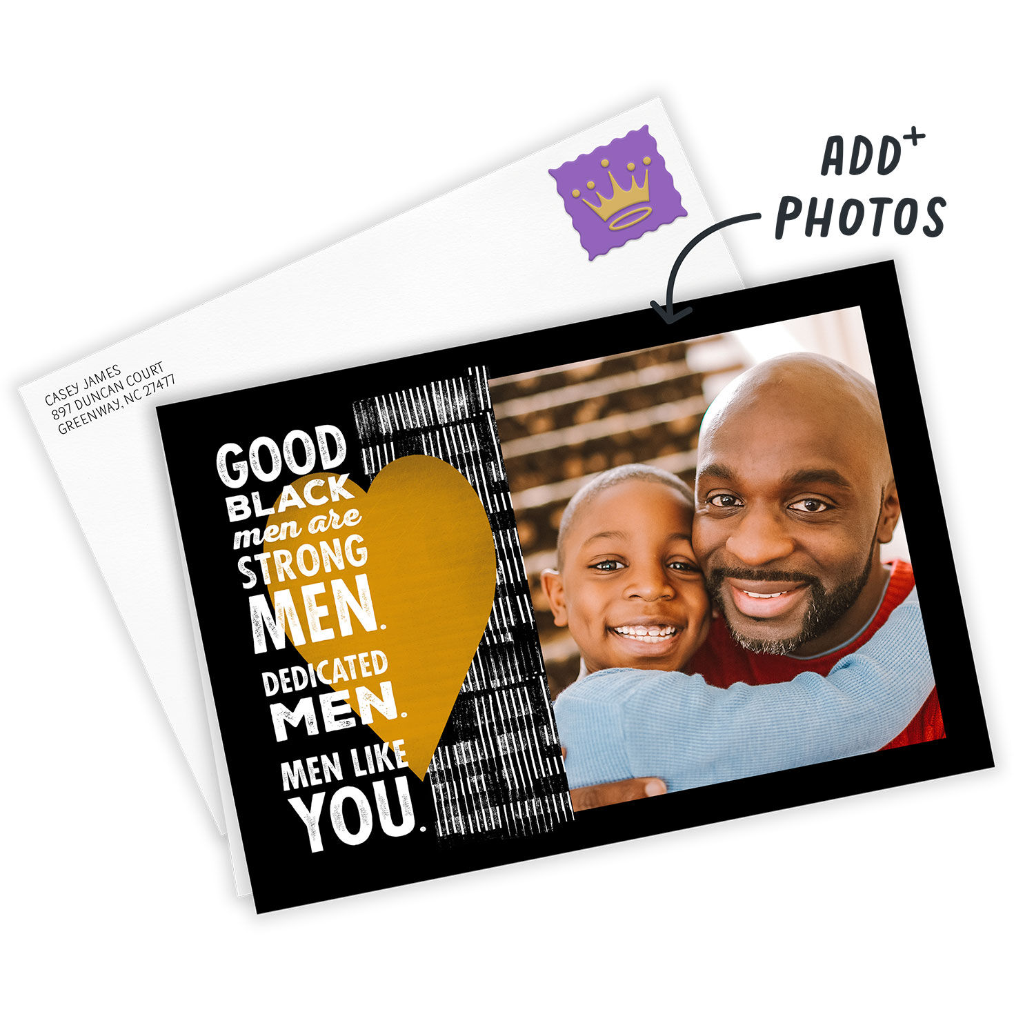 Personalized Good Black Men Like You Photo Card, , large image number 2