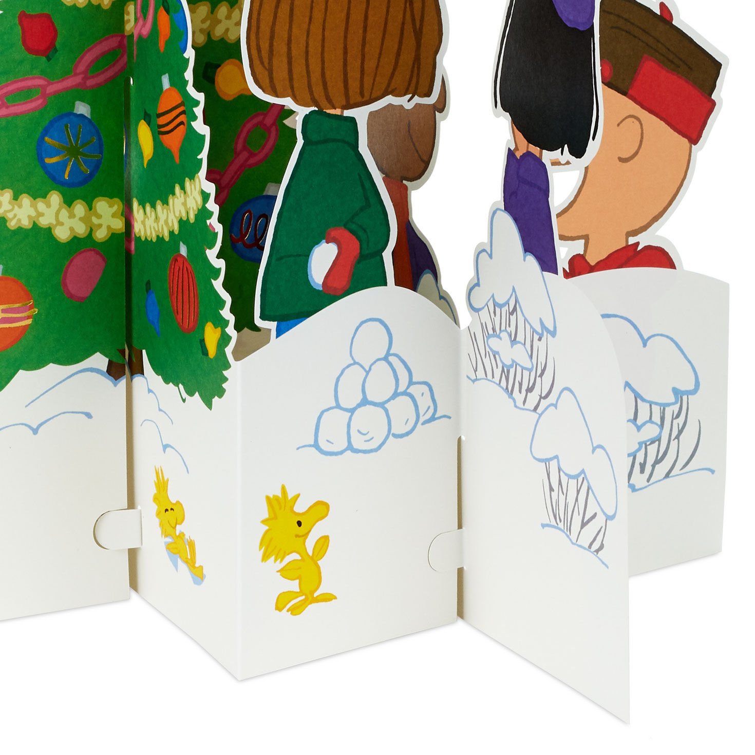 Jumbo The Peanuts® Gang Christmas Tree 3D Pop-Up Christmas Card ...