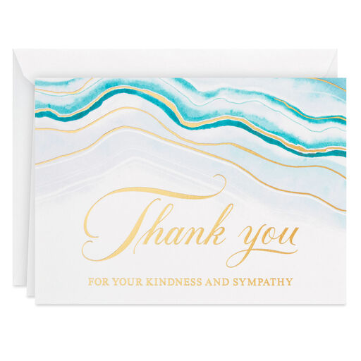 Abstract Waves Boxed Blank Sympathy Thank-You Notes, Pack of 20, 
