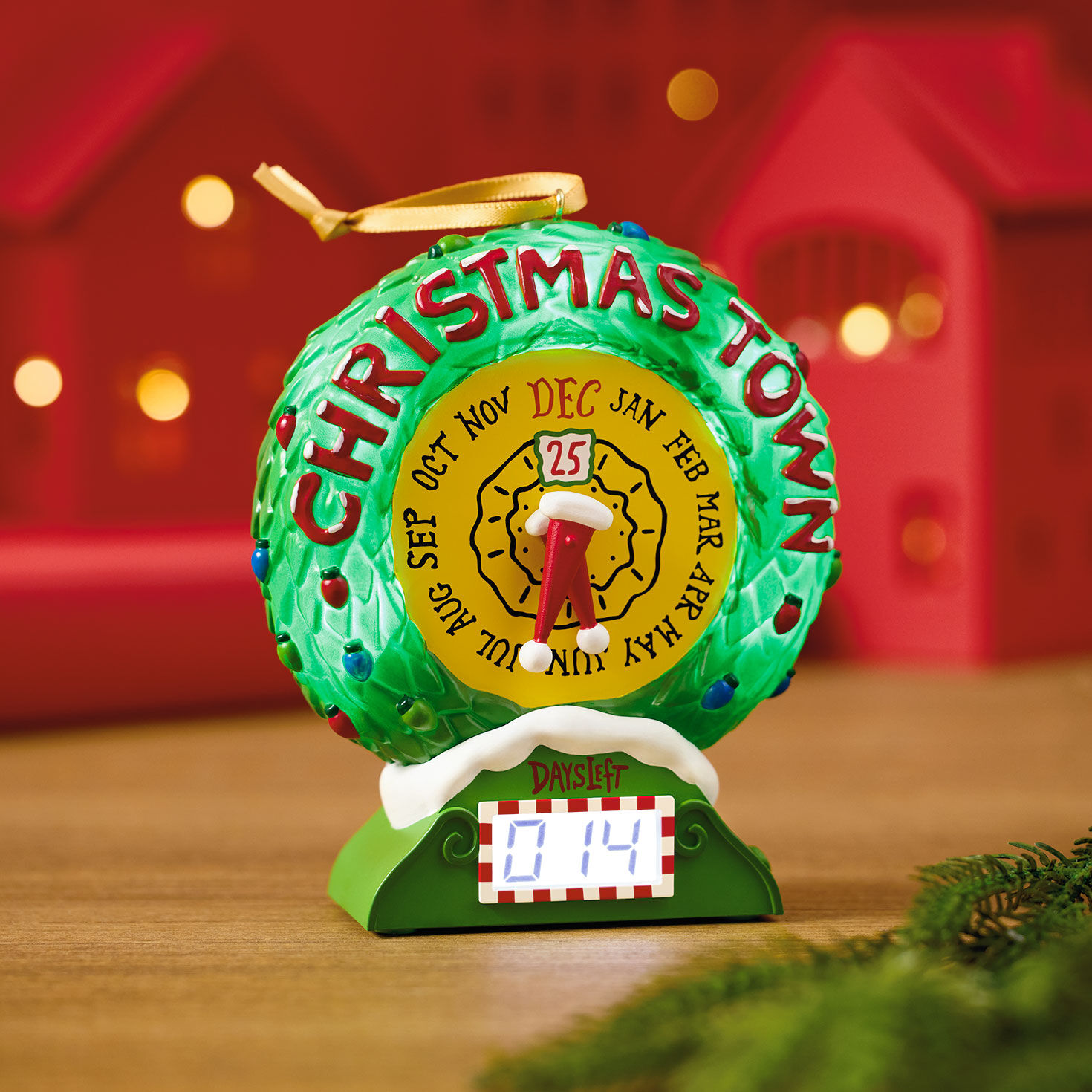 Christmas Town Countdown Clock Keepsake Ornament in use image number 3