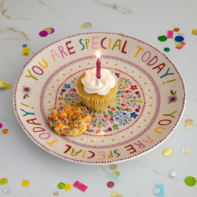 Floral Special Day Celebration Plate in use image number 2