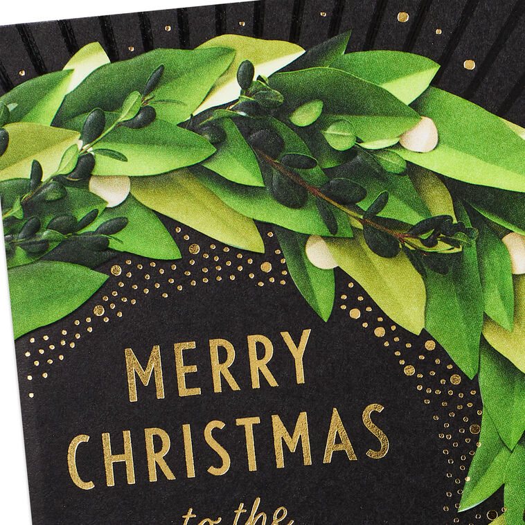 Holiday Wreath Romantic Christmas Card for Him Card Front Detail image number 4