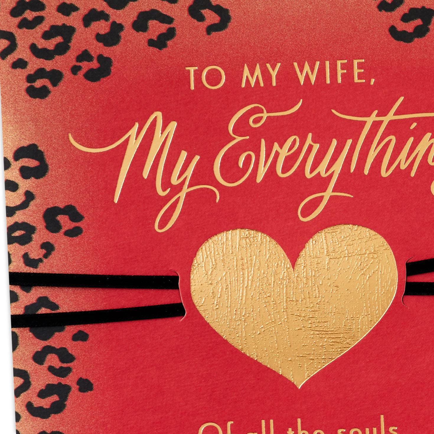 Animal Print Heart Wife Valentine's Day Card Card Front Detail image number 5