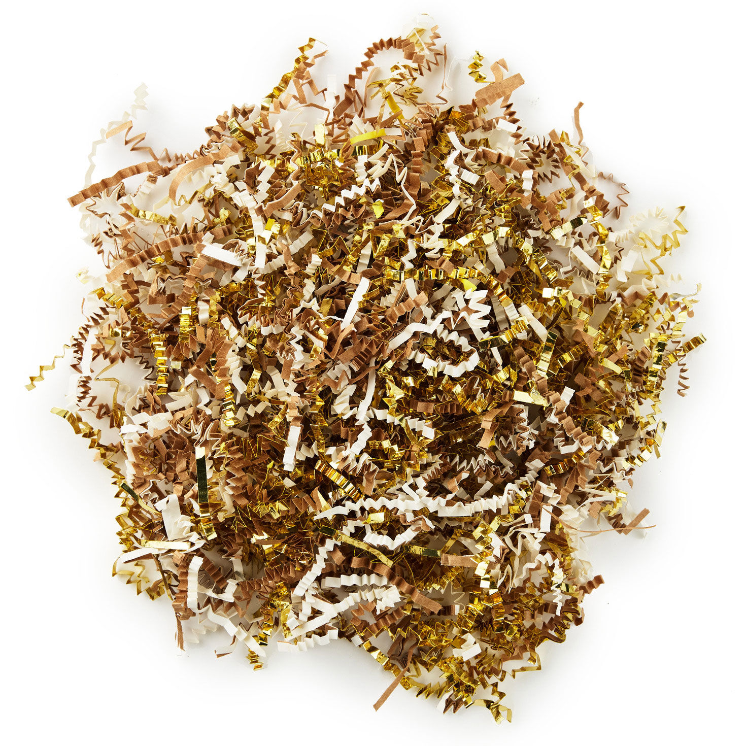 Gold, White and Kraft Christmas Shredded Paper, 1.5 oz.